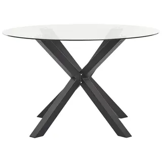 Stół ogrodowy MALETTO 120 cm 120 cm Szkło Czarny
