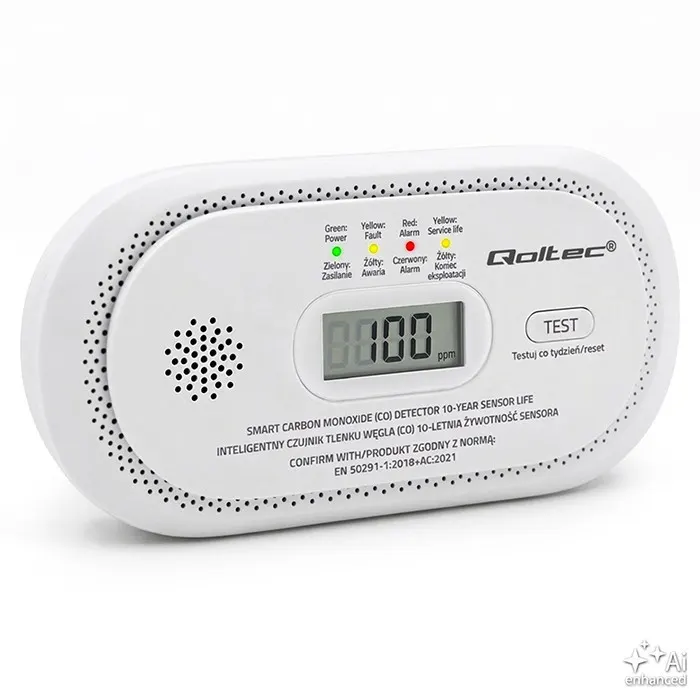 Qoltec Czujnik tlenku węgla | detektor CO | alarm 85dB