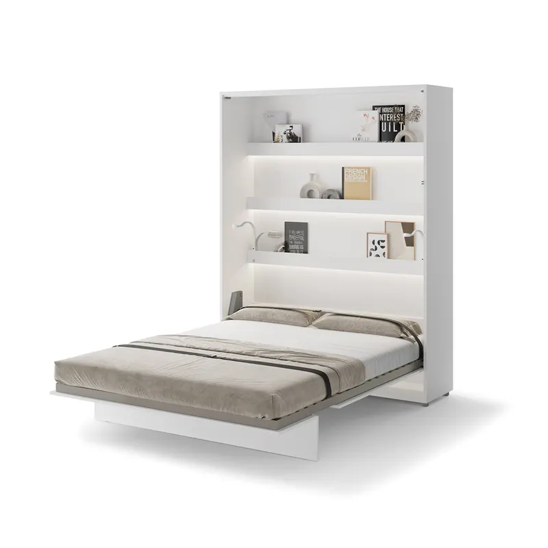 Półkotapczan pionowy BC-13 Bed Concept | 180x200 cm | Biały | składany | funkcjonalny | oszczędność przestrzeni