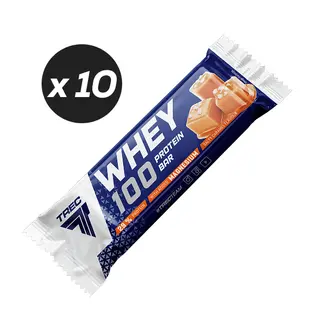Zestaw 10 batonów proteinowych WHEY 100 PROTEIN BAR SALTY CARAMEL FLAVOUR