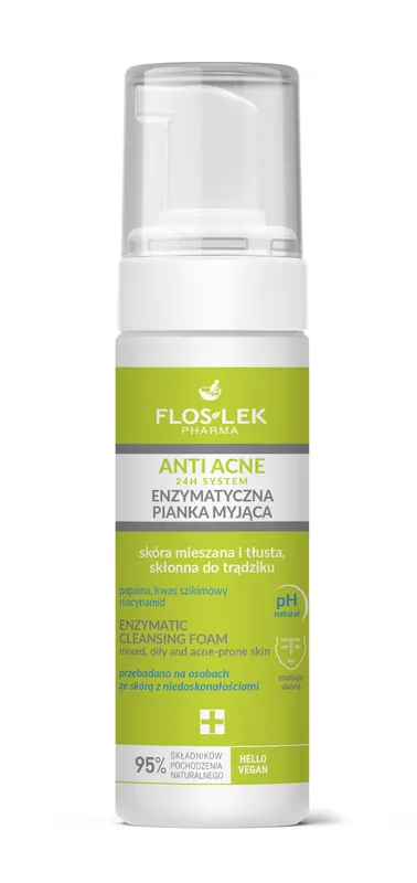 Floslek Pharma Enzymatyczna Pianka Myjąca Skóra Mieszana i Tłusta Skłonna do Trądziku 150ml