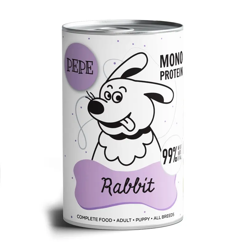 PAKA ZWIERZAKA Pepe Królik Mono - mokra karma dla psa - 400g