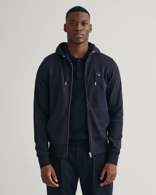 Gant Bluza Męska Z Kapturem Regular Fit Granatowa