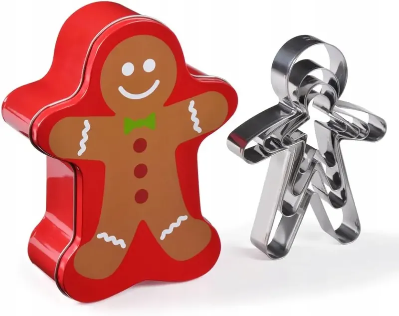 ZESTAW 4 FOREMEK GINGERMANA 6-17CM STAL NIERDZEWNA PUDEŁKO