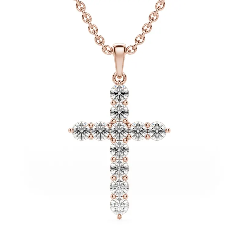 Wisiorek Clare Laboratoryjny Diament 585 Różowe Złoto (14K)