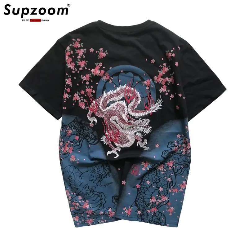 Supzoom New Arrival Animal Tshirt Brand Clothing Goods Embroidery With Short Carp Tattoo O-neck Cotton Casual T Shirt Men