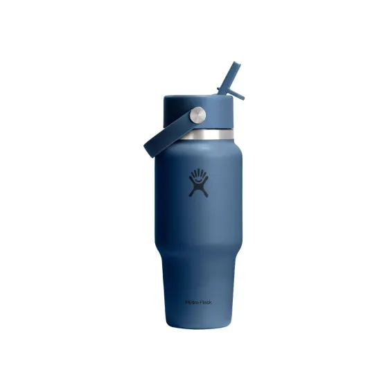 Podróżna butelka na wodę Hydro Flask Wide Mouth Flex Straw Cap Harbor Blue, 710 ml