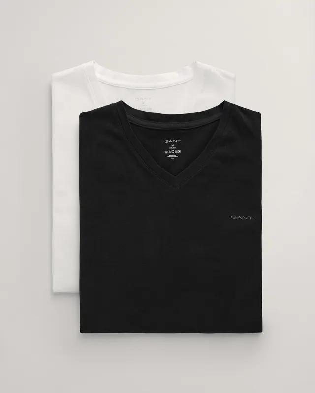 Gant Męski T-Shirt Z Dekoltem W Kształcie Litery V, Dwupak