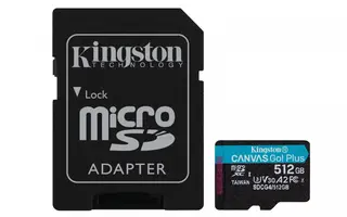 Kingston Karta pamięci microSD 512GB CanvasGo! Plus 200MB/s A2 U3 V30 + adapter