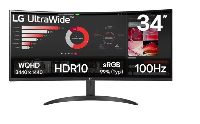 LG Electronics Monitor 34WR50QK-B 34 cale VA