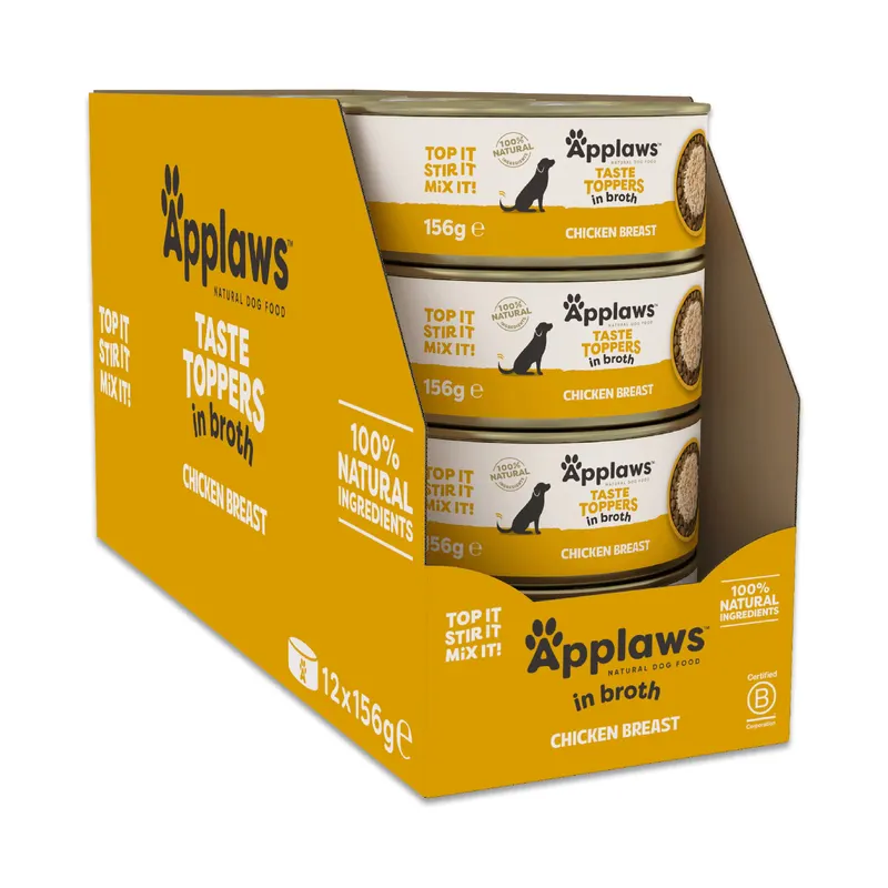 Pakiet oszczędnościowy Applaws Taste Toppers Natural w bulionie, 24 x 156 g - Kurczak