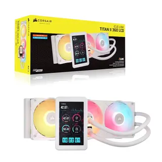 Corsair Chłodzenie procesora iCUE LINK TITAN II 360RX LCD 360mm białe