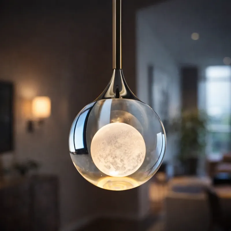 Kinkiet LUNAYA – Wisząca lampa LED inspirowana światłem pełni księżyca