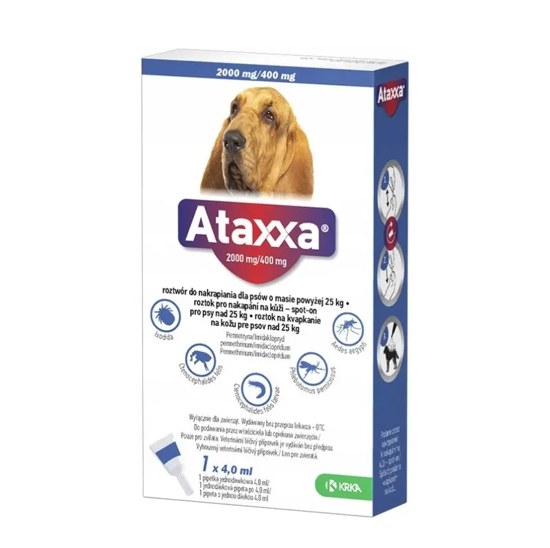 ATAXXA 2000mg/400mg (25-40 kg) - krople na pchły i kleszcze dla psa - 1x4ml