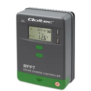 Qoltec Solarny regulator ładowania MPPT z czujnikiem temperatury 40A | 12V/24V | LCD | 2xUSB | Bluetooth | APP | GEL | LiFePO4