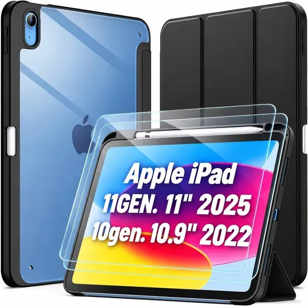 ETUI DO APPLE IPAD 11” A16 11 GEN 2025 Z KLAPKĄ + 2x SZKŁO