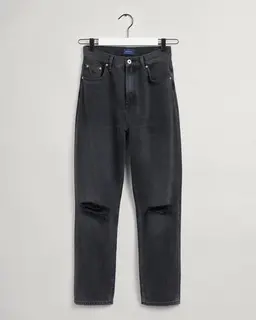 Gant Bawełniane Spodnie Jeansowe Damskie Slim Fit Czarne
