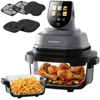 Frytkownica beztłuszczowa SCHNEIDER CRISPI Air Fryer 2 x szklane misy 5,5 L