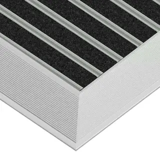 Clean ECO Ryps 50 x 80 cm - ekologiczna wycieraczka aluminiowa czarny 12 mm Profil najazdowy
