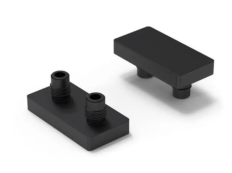 Ślizg prostokątny z bolcami A-30mm, B-15mm, h-5mm, kolor czarny