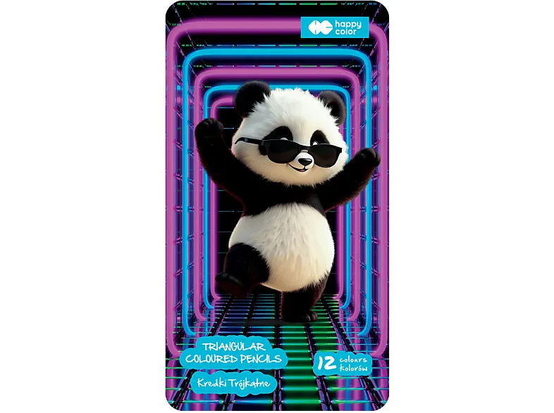 Kredki ołówkowe HAPPY COLOR Metal box Panda 12 kolorów