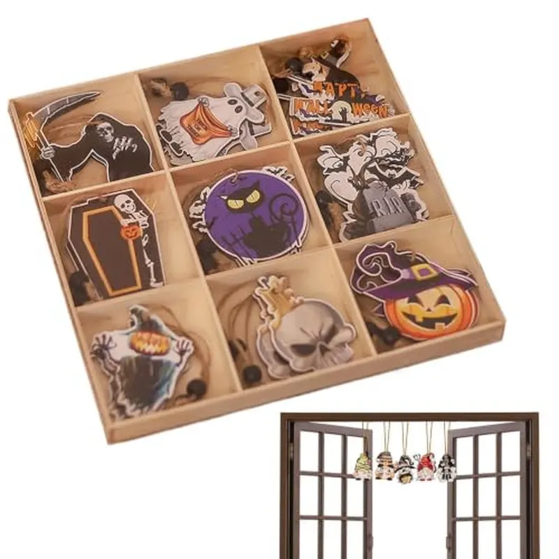 Dekoracje na Halloween, 9 sztuk na ścianę