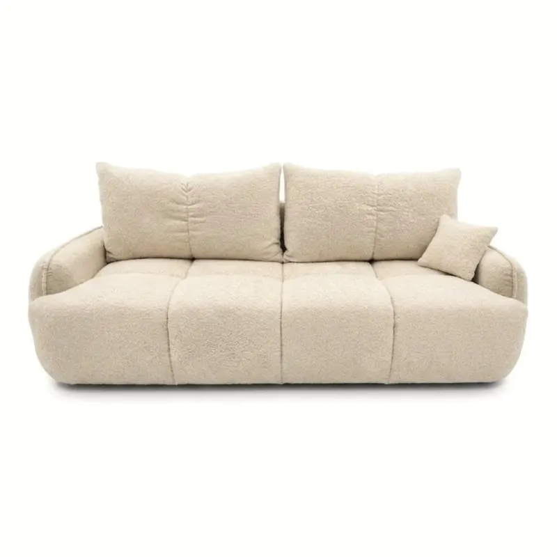 Nowoczesna kanapa, boucle, BRISO, 243x102x93 cm, beżowy | TYLETEGOTU