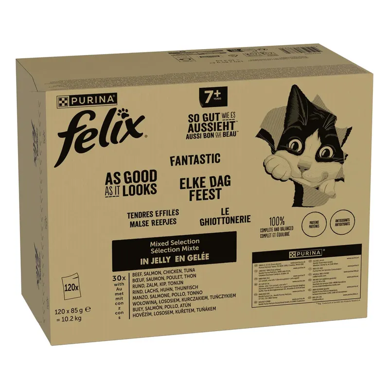 Pakiet Felix "So gut wie es aussieht" w galarecie, 120 x 85 g - Senior