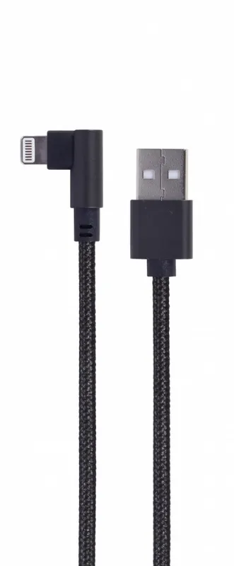 Gembird Kabel USB - do 8 pin kątowy w oplocie tekstylnym, 0.2m, czarny