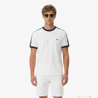 Lacoste Męski T-Shirt O Kroju Regular Fit Biały