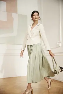 Spódnica midi oliwkowa