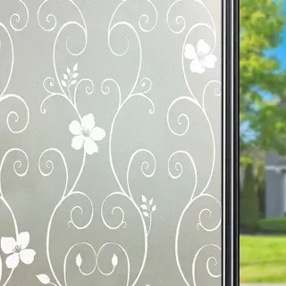 FOLIA OKIENNA 30X200CM MLEKOWA KWIATOWA DEKORACYJNA PRYWATNOŚCI STATYCZNA