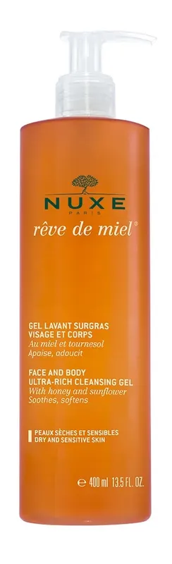 NUXE Reve de Miel Bogaty Żel do Mycia Twarzy i Ciała 400ml