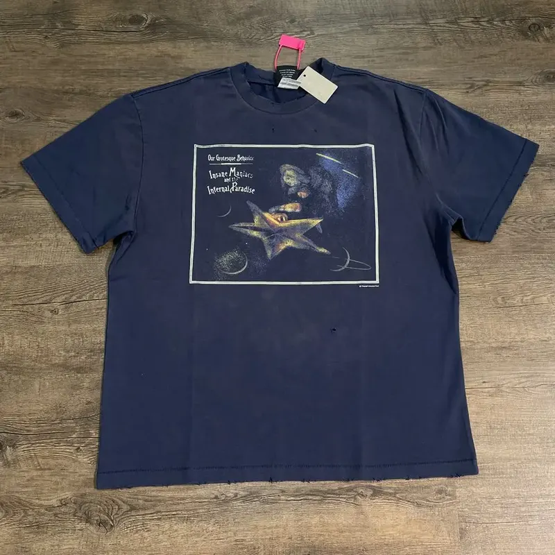 Yao Fashion SAINT OF MICHAEL Casual Oversize Vintage High Streetwear Men Tops Tee Joint Design Graphics Print T Shirt For Men