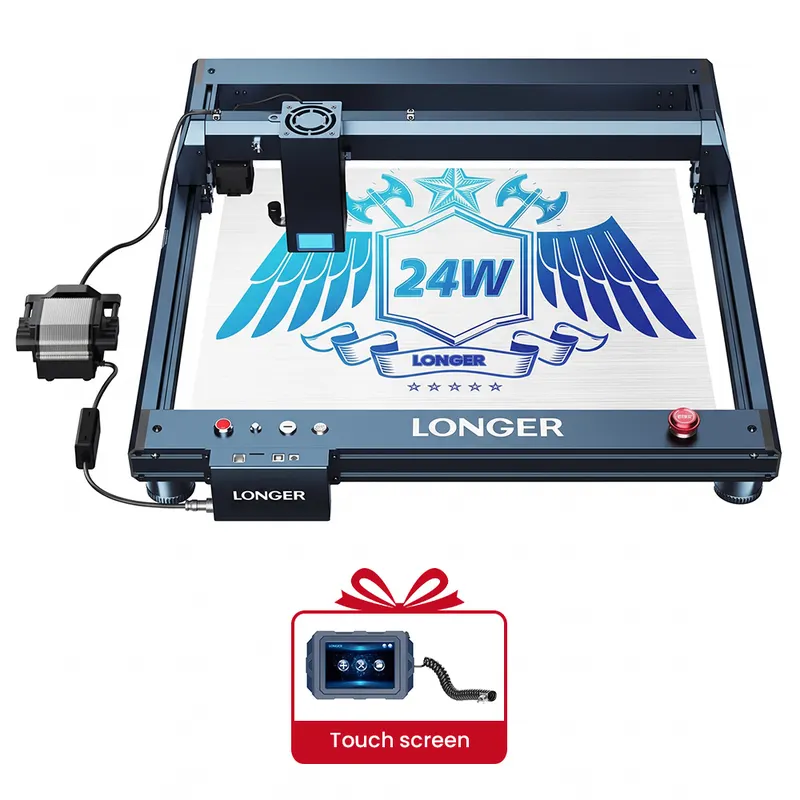 Laserowa wycinarka grawerująca LONGER B1 20 W, 4-rdzeniowa głowica laserowa, moc wyjściowa 22–24 W, obszar grawerowania 450 x 440 mm