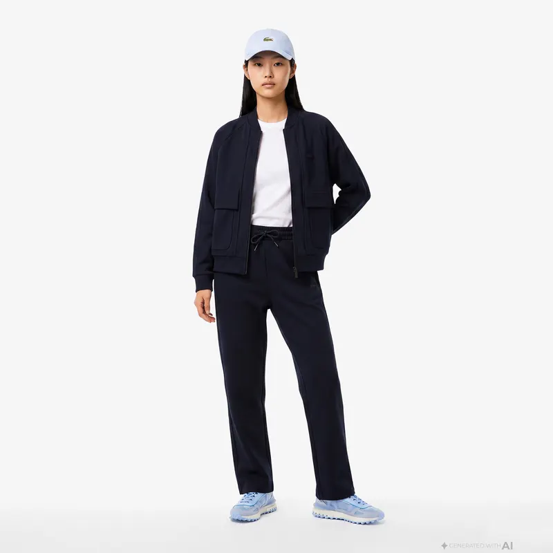 Lacoste Damskie Spodnie Dresowe Granatowe Granatowy