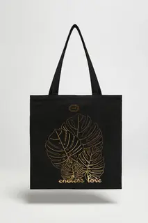 Torba shopper z nadrukiem czarna