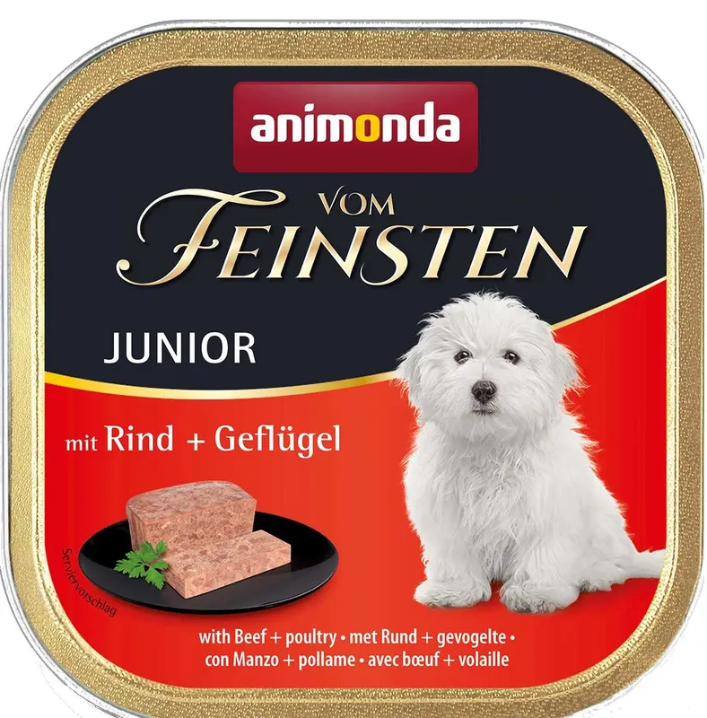 ANIMONDA Vom Feinsten Junior Wołowina z drobiem - mokra karma dla psa - 150g