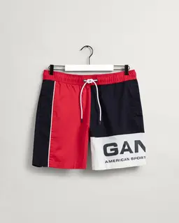Gant Męskie Szorty W Bloki Kolorystyczne Z Motywem Retro