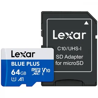 Lexar Karta pamięci microSD 64GB C10 A1 U3 V10 100MB/s Blue Plus