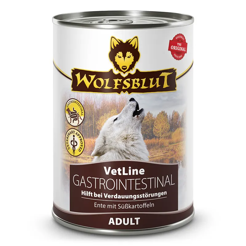 WOLFSBLUT VetLine Gastrointestinal Kaczka Mono - mokra karma dla psa - 395g