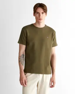 Gant T-Shirt Męski Okrągły Kołnierzyk Regular Fit Zielony