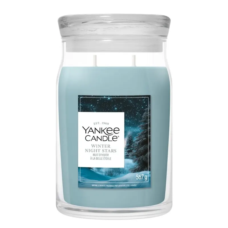 Yankee Candle Signature Świeca w Dużym Słoiku z Dwoma Knotami Winter Night Stars