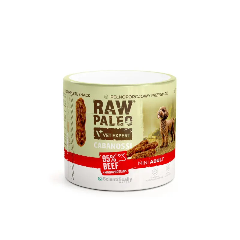 VETEXPERT Raw Paleo Cabanossi Beef Mini Mono - przysmak dla psa - 100g