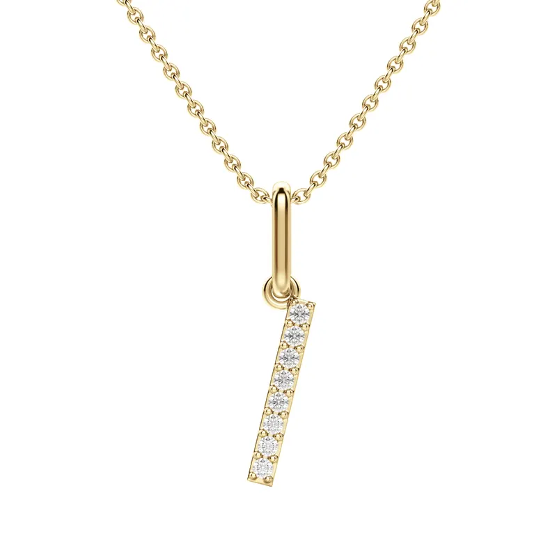Wisiorek Litera "I" Laboratoryjny Diament 585 Żółte Złoto (14K)