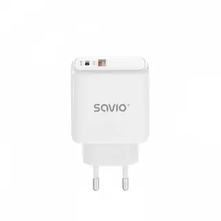 Savio Ładowarka sieciowa USB Quick Charge, Power Delivery 3.0, 30W, LA-06