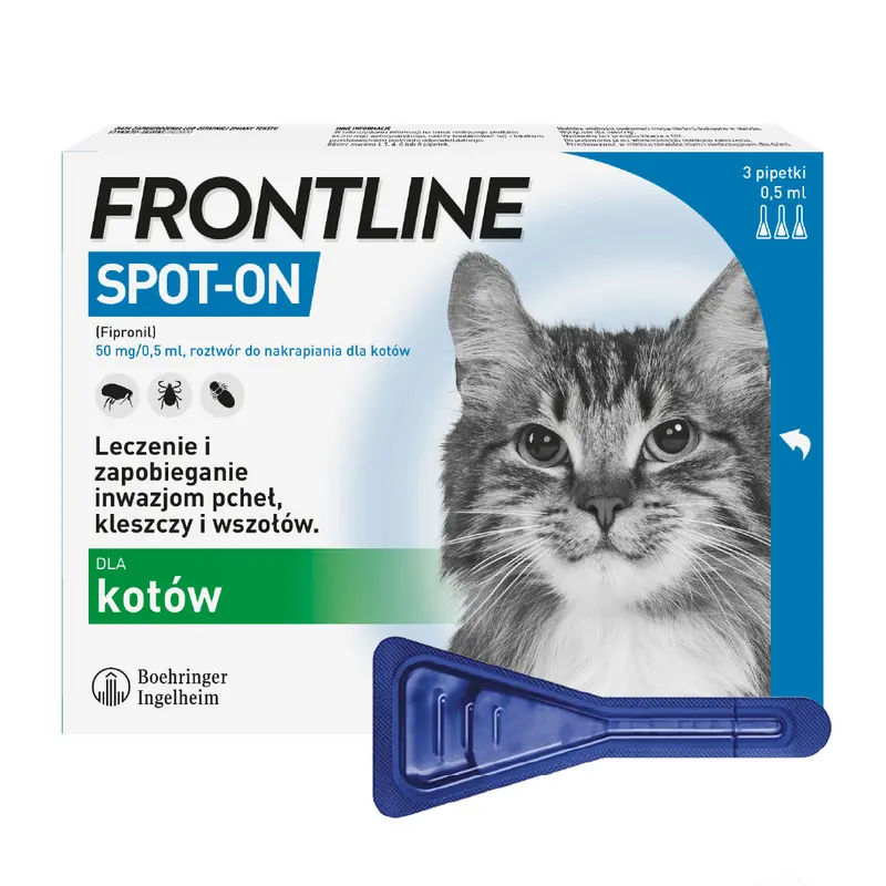 Frontline Spot-on krople przeciw pasożytom dla kota, 3 x 0,5 ml