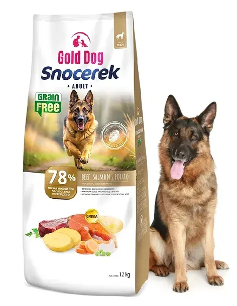 Karma dla owczarka bezzbożowa Gold Dog Snocerek 12kg na stawy bez drobiu