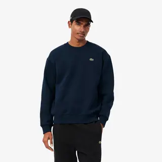 Lacoste Bluza Z Bawełnianej Dresówki Granatowa Męskie Granatowy