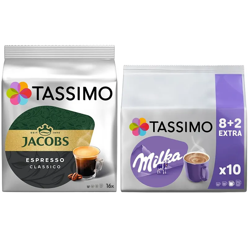 Zestaw kapsułek Tassimo Jacobs Espresso Classico 16 szt. + Milka 10 szt.